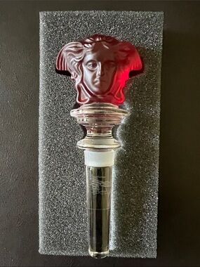 Versace Red Medusa Head Glass Wine Stopper